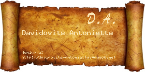 Davidovits Antonietta névjegykártya